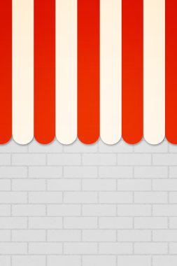 Red Striped Awning Backdrop clipart