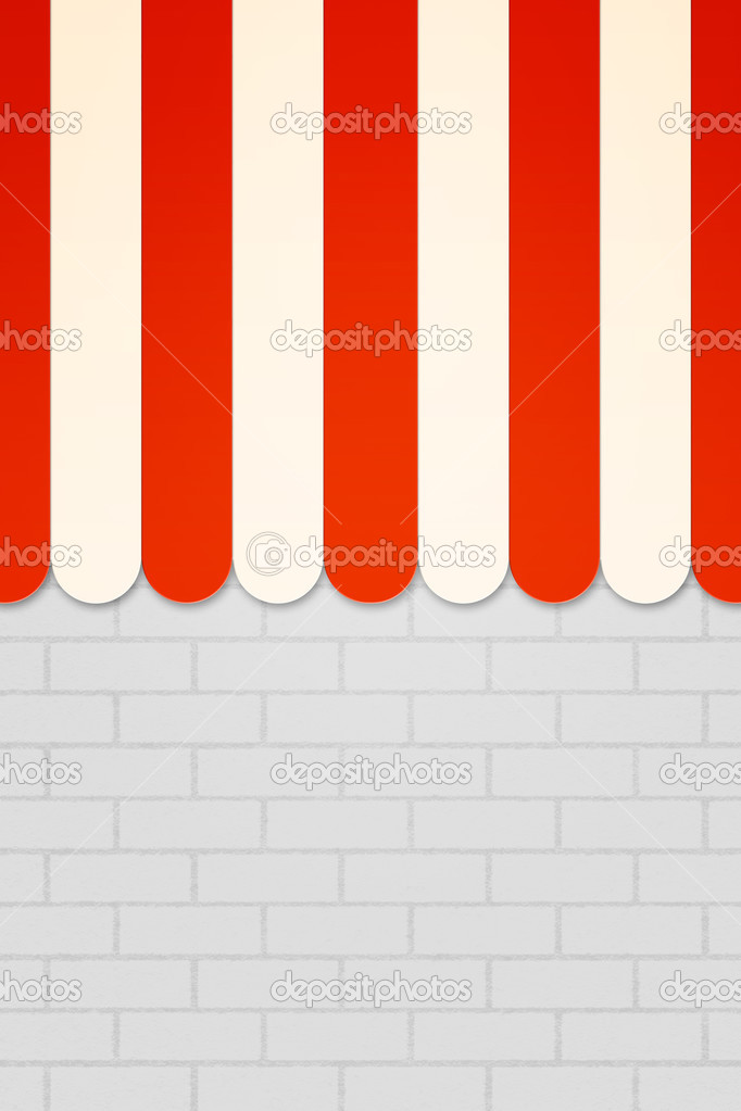 Red Striped Awning Backdrop