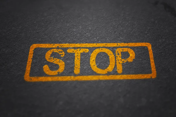 Stop Painted on the Road — Stock Photo, Image