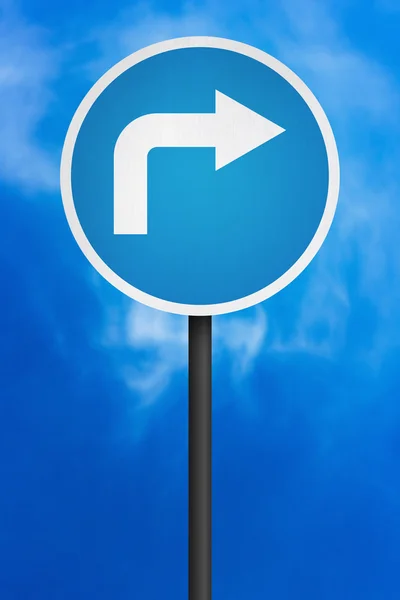 Στρίψτε δεξιά πινακίδα δρόμου — Φωτογραφία Αρχείου
