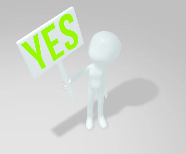 Manikin with yes sign — Stock Photo, Image