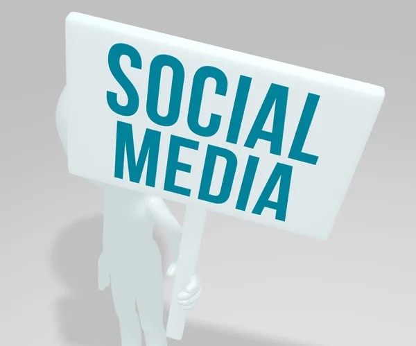 Manikin with Social Media sign — Stock Photo, Image