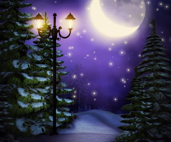 Night Winter Backdrop — Stock Photo, Image