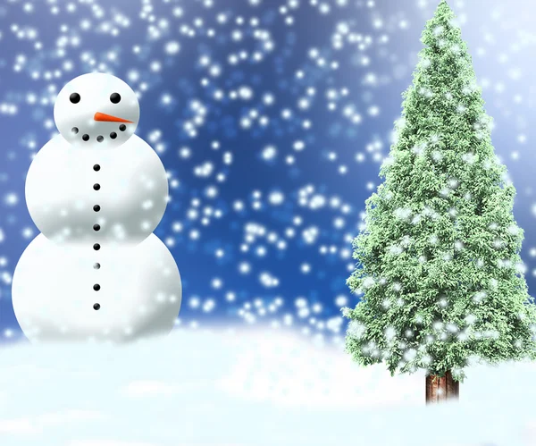 Снеговик Рождественский фон — стоковое фото