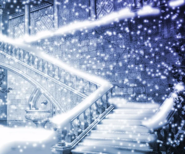 Stairs Winter Background — Stock Photo, Image