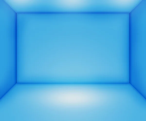 蓝色的空房间里的背景 — 图库照片