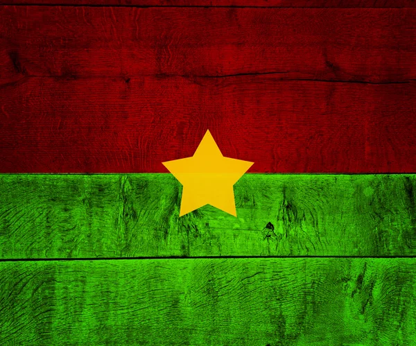 Burkina Faso Bandiera su Legno — Foto Stock