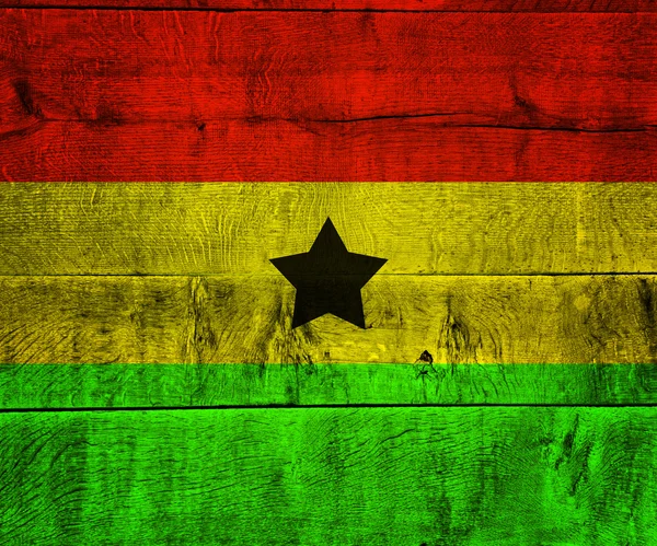 Ghana flagga på trä — Stockfoto