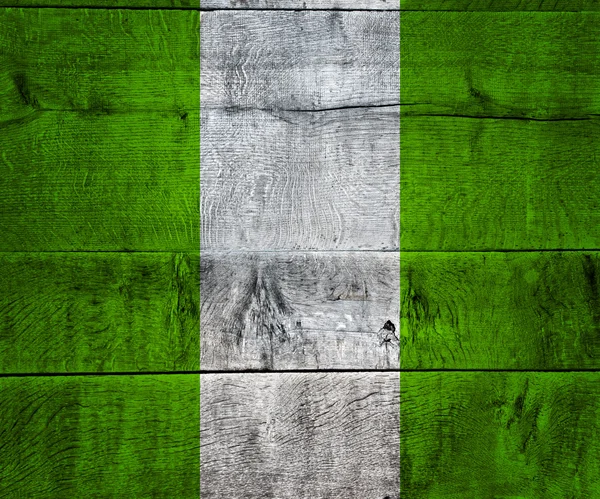 Bandeira da Nigéria em madeira — Fotografia de Stock