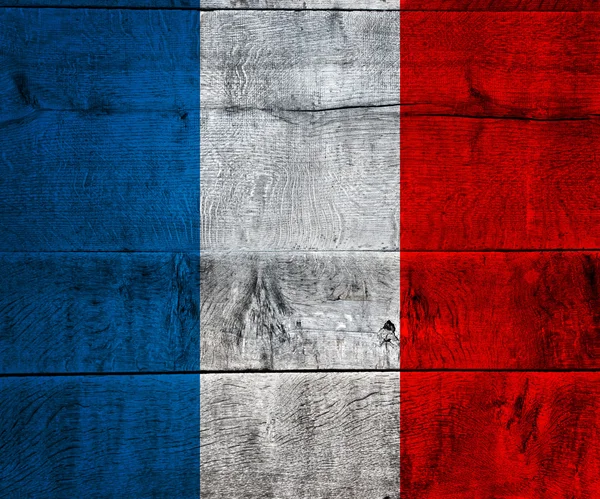 Francia Bandiera su Legno — Foto Stock