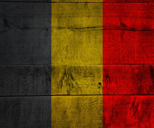 Bandeira da Bélgica em madeira — Fotografia de Stock