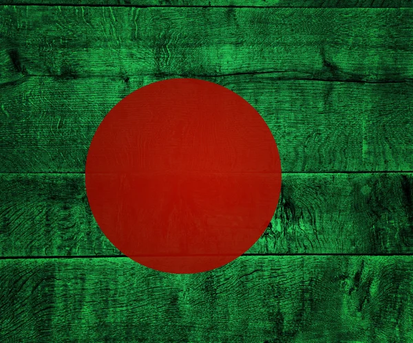 木材にバングラデシュの国旗 — ストック写真