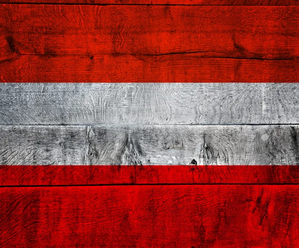 Austria Flag on Wood — Stock Photo, Image