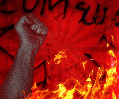 protesto kırmızı görüntü