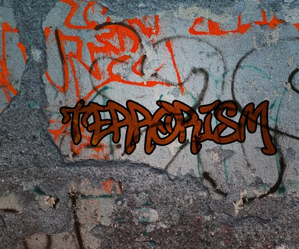 Graffiti del terrorismo — Foto Stock