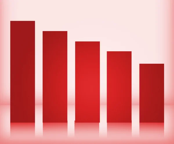 Röd stapeldiagram — Stockfoto