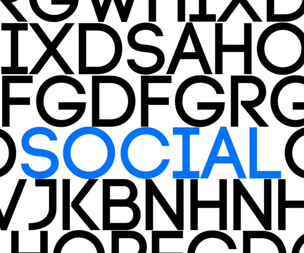 Sozial im Text — Stockfoto