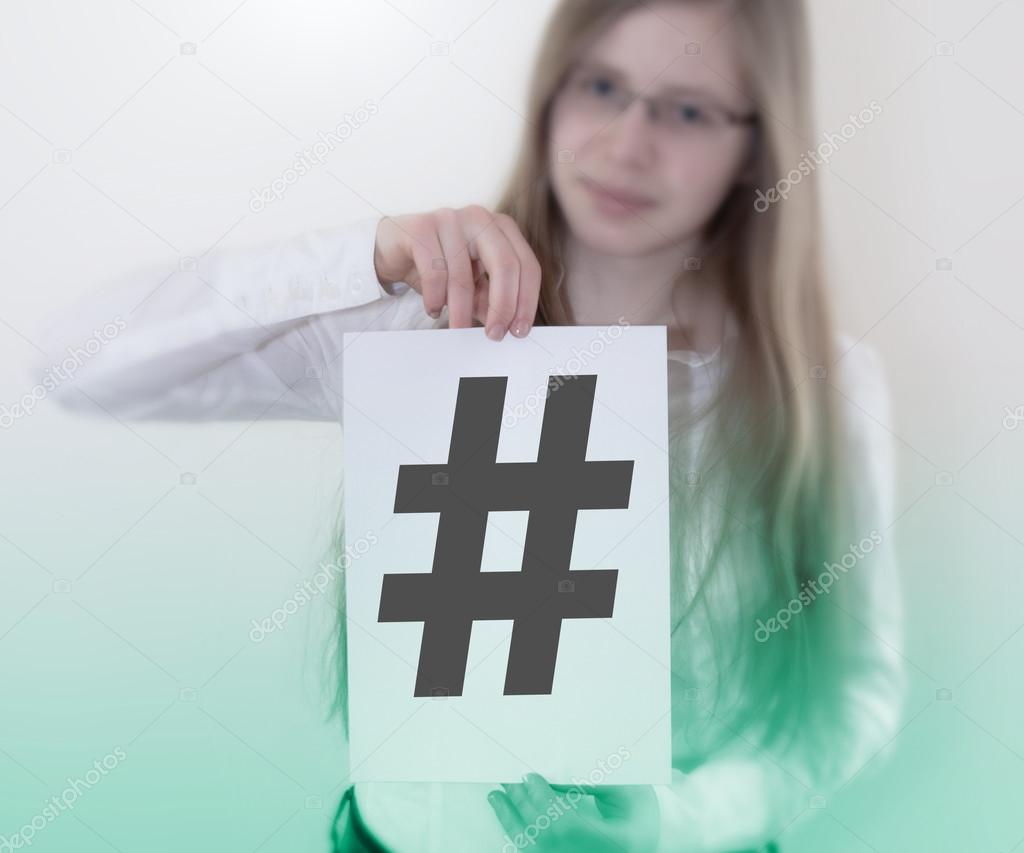 Hashtag on paper