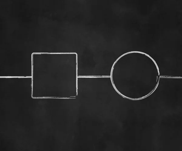 Diagramm an der Tafel — Stockfoto