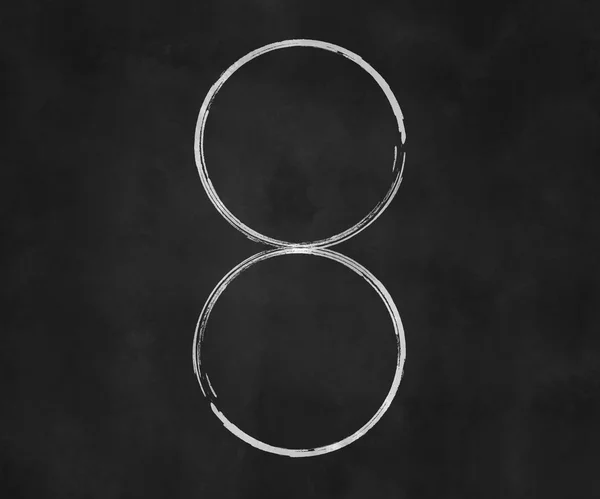 Círculos no quadro negro — Fotografia de Stock