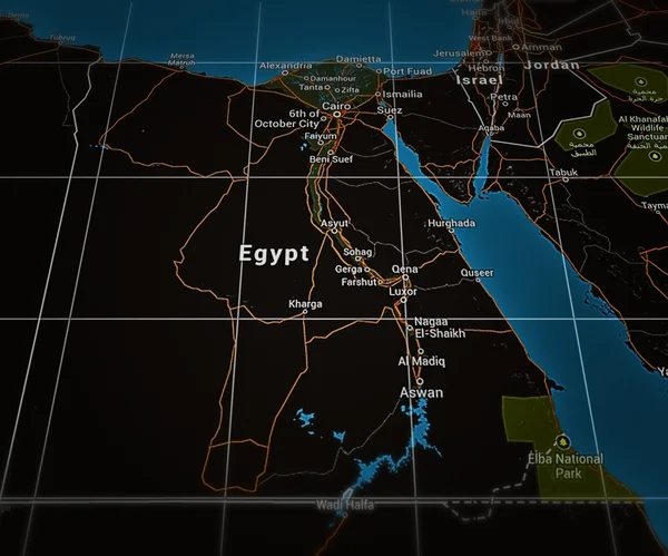 Egipt na mapie miasta — Zdjęcie stockowe