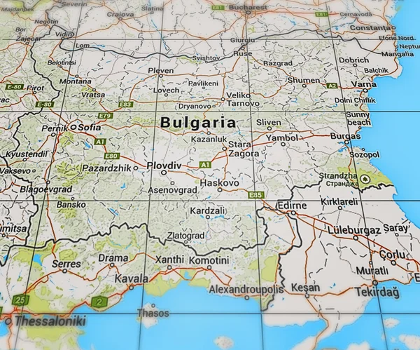 Bulgaria en el mapa — Foto de Stock