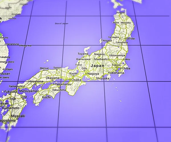Japon sur la carte — Photo