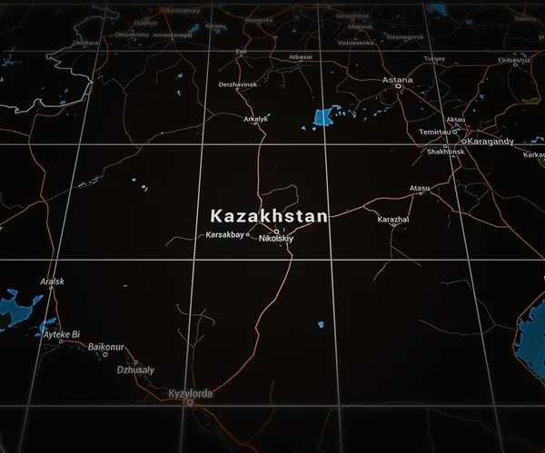 Kazachstan op de kaart — Stockfoto