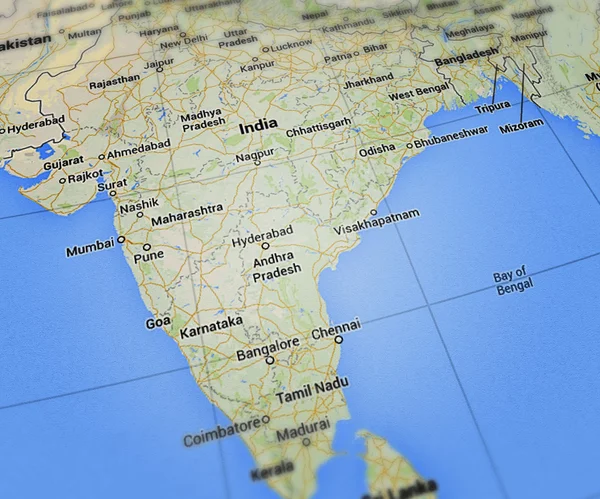 Landkaart van India — Stockfoto