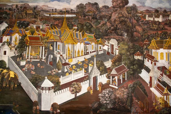 Wat phrakaew muurschildering — Stockfoto