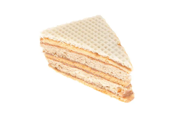Вкусный торт на белом фоне — стоковое фото