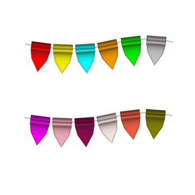 neşeli, renkli, küçük bayraklar. renkli Etiketler