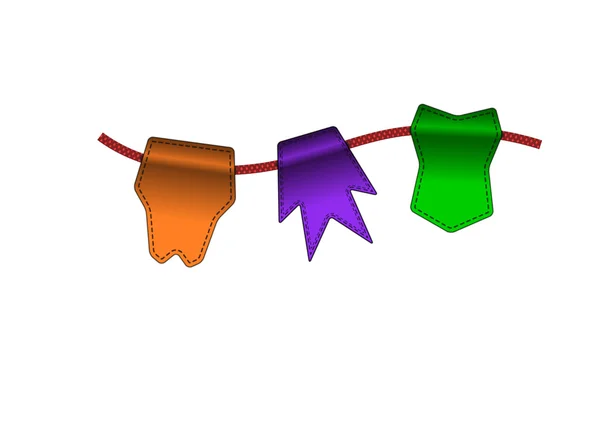 Εορταστική πολύχρωμα μικρό σημαίες. Ετικέτες πολύχρωμο — Διανυσματικό Αρχείο