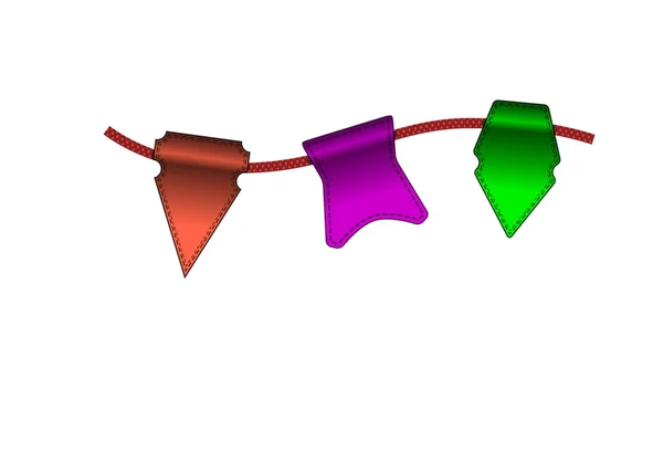 Bandiere colorate festive piccole. Tag colorati — Vettoriale Stock