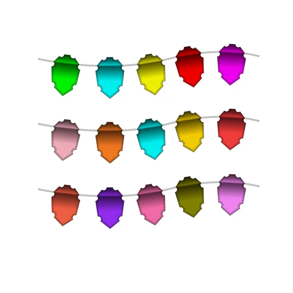 Slavnostní barevné malé vlajky. barevné značky — Stockový vektor