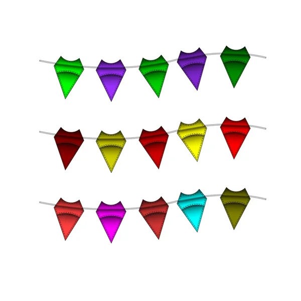 Bandiere piccole colorate festive. Tag colorati — Vettoriale Stock