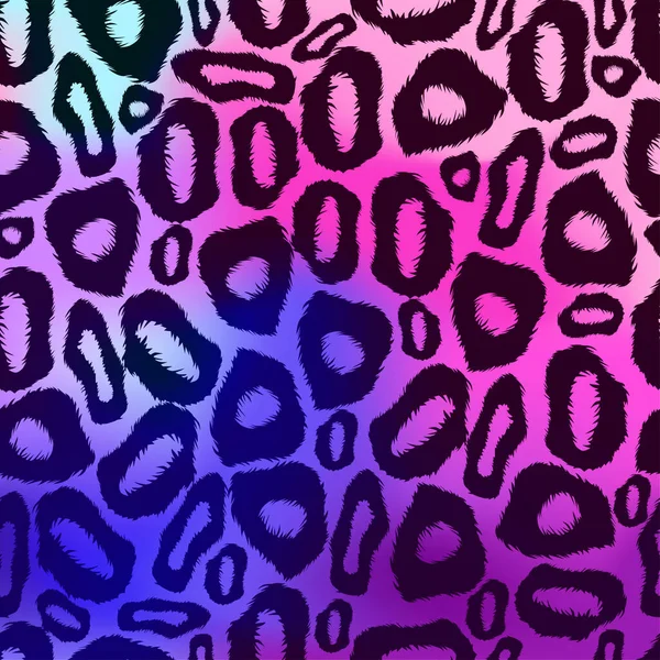 Леопардовый рисунок в радужных цветах - забавный рисунок бесшовного оцелота. Текстильный дизайн плаката или футболки — стоковый вектор