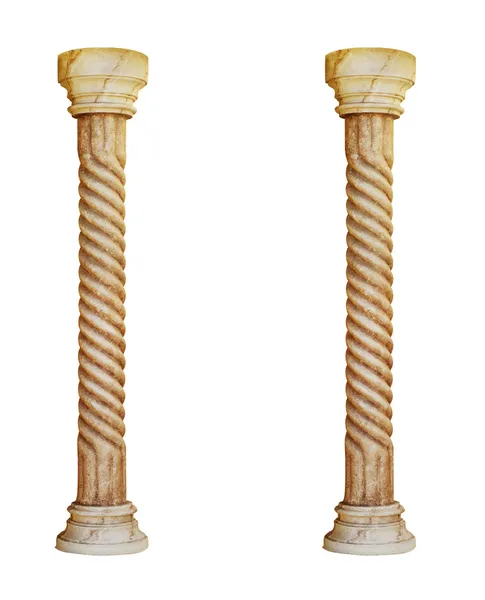 Tek Yunan sütun üzerinde beyaz izole