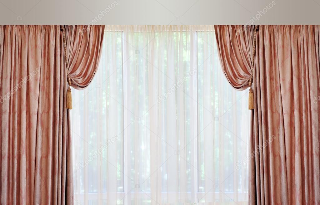 Luxury curtain with a copy-space in the middle
