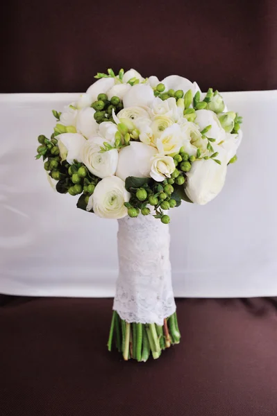 White wedding bouquet on background — Stock Photo, Image