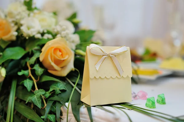 Place Settings For Bride And Groom At Reception — Stock Photo, Image