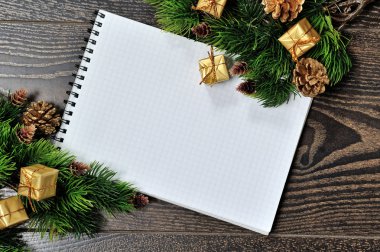 Noel sınır tasarlamak ahşap arka plan üzerinde