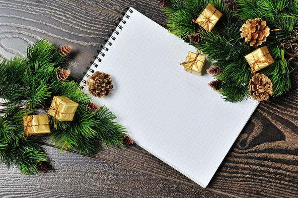 Jul gränsen design på trä bakgrund — Stockfoto