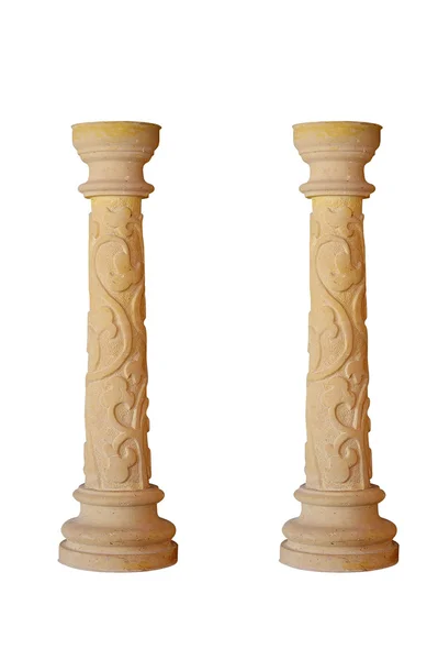 Bela coluna de mármore em um fundo branco. Isolados — Fotografia de Stock
