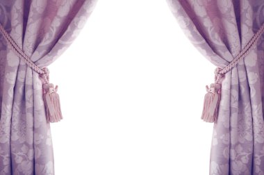 Curtains isolated on white background, purple clipart