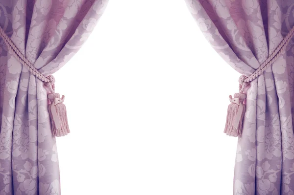 beyaz zemin üzerine mor izole perdeler