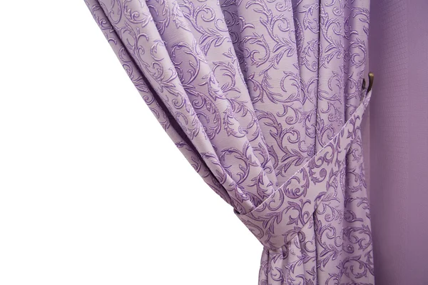 クラシックなスタイルの美しい紫色のカーテン。分離されました。 — ストック写真