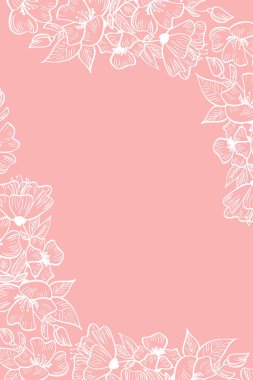 Bakır renkli çiçek çiçek arkaplanlı vektör illüstrasyon kartı şablonu Tarihi ve düğün davetiyesini kaydet