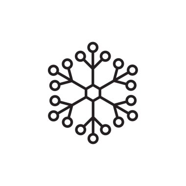 Noel vektörü kaligrafik kar tanesi. El çizimi simgesi beyaz arka planda izole edilmiş modaya uygun düz stil. Xmas kar kış çizimi