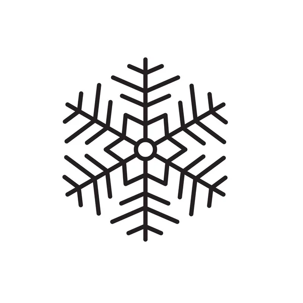 Christmas vector calligraphic snowflake. Hand drawn icon in trendy flat style isolated on white background. Xmas snow winter illustration — Stock Vector